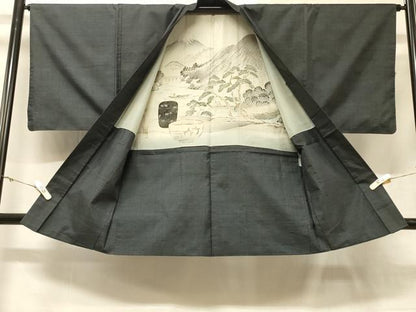 平和屋着物＃男性　本場大島紬　羽織　100亀甲　総詰め　反端付き　正絹　逸品　CABD1402in