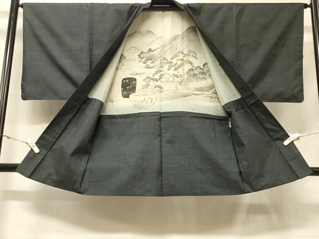 平和屋着物＃男性　本場大島紬　羽織　100亀甲　総詰め　反端付き　正絹　逸品　CABD1402in