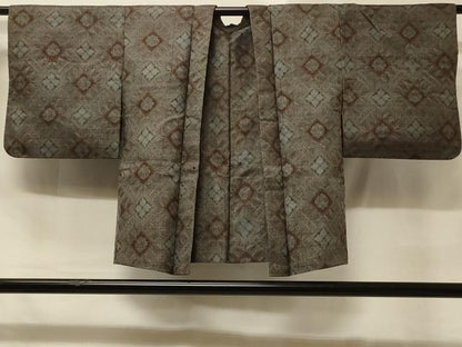 平和屋着物＃本場大島紬　羽織　花菱文　正絹　逸品　CABD1404in