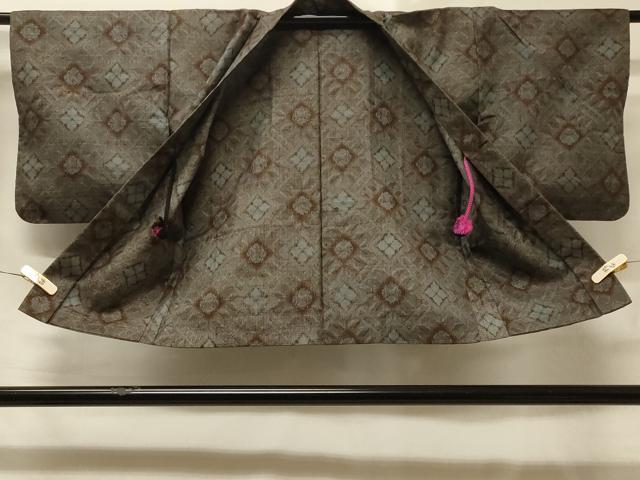 平和屋着物＃本場大島紬　羽織　花菱文　正絹　逸品　CABD1404in