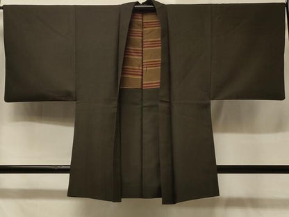 平和屋着物＃男性　羽織　格子柄　正絹　逸品　CABD1408in