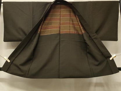 平和屋着物＃男性　羽織　格子柄　正絹　逸品　CABD1408in