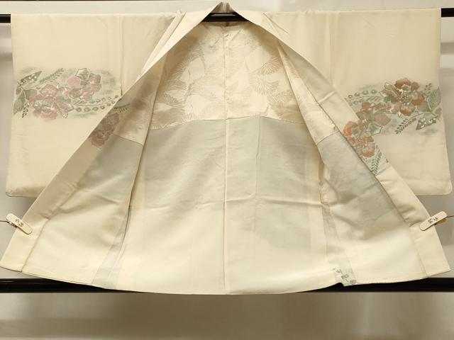 平和屋着物＃羽織 寿光織 草花文 金銀糸 正絹 逸品 CABD1409in