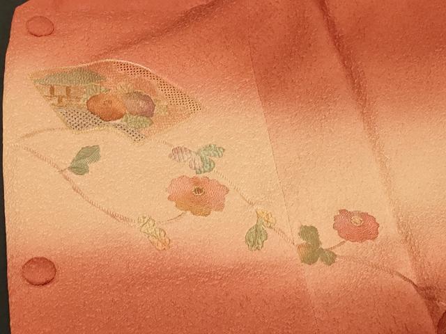 平和屋着物＃中国三大刺繍　スワトウ刺繍　道行コート　地紙枝花文　暈し染め　正絹　逸品　未使用　CABD1413in