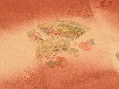 平和屋着物＃中国三大刺繍　スワトウ刺繍　道行コート　地紙枝花文　暈し染め　正絹　逸品　未使用　CABD1413in