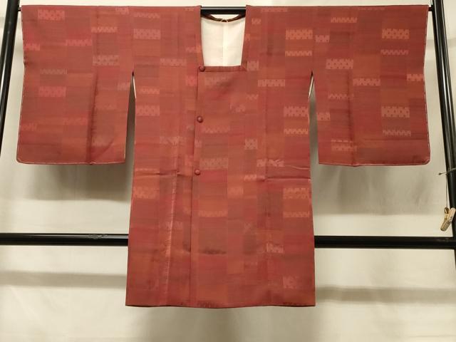 平和屋着物＃道行コート　地紋起こし　横段吉祥地紋　ロング丈　正絹　逸品　未使用　CABD1424in