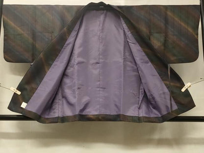 平和屋着物＃道中着　斜線文　暈し染め　洗える着物　CABD1485in
