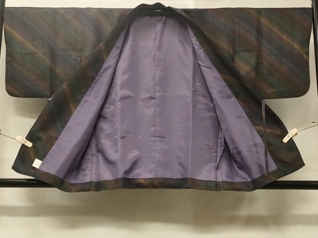 平和屋着物＃道中着　斜線文　暈し染め　洗える着物　CABD1485in