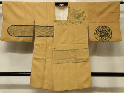 平和屋着物＃道行コート　絞り　横段花文　正絹　逸品　CABD1511in