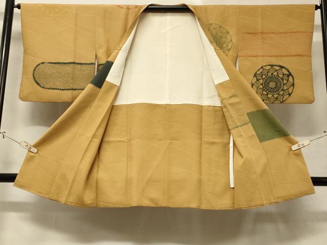 平和屋着物＃道行コート　絞り　横段花文　正絹　逸品　CABD1511in