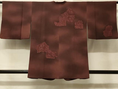 平和屋着物＃道行コート　刺繍　花鳥文　暈し染め　正絹　逸品　CABD1525in
