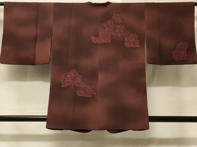 平和屋着物＃道行コート　刺繍　花鳥文　暈し染め　正絹　逸品　CABD1525in