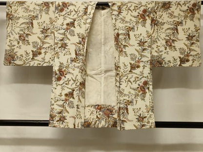 平和屋着物＃羽織 更紗花文 金彩 鬼しぼ縮緬 正絹 逸品 CABD1537in