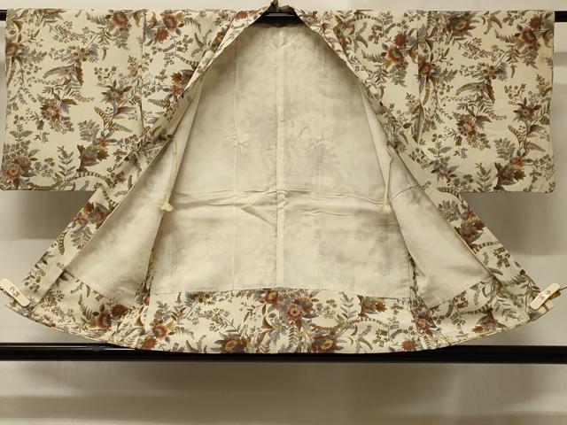 平和屋着物＃羽織 更紗花文 金彩 鬼しぼ縮緬 正絹 逸品 CABD1537in