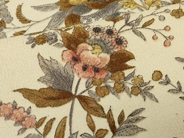 平和屋着物＃羽織 更紗花文 金彩 鬼しぼ縮緬 正絹 逸品 CABD1537in