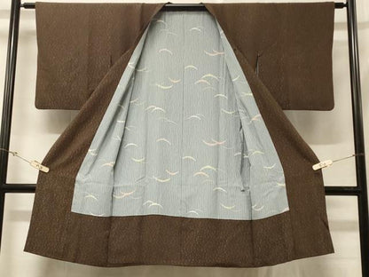平和屋着物＃道行コート 唐草文 銀糸 ロング丈 正絹 逸品 CABD1559in