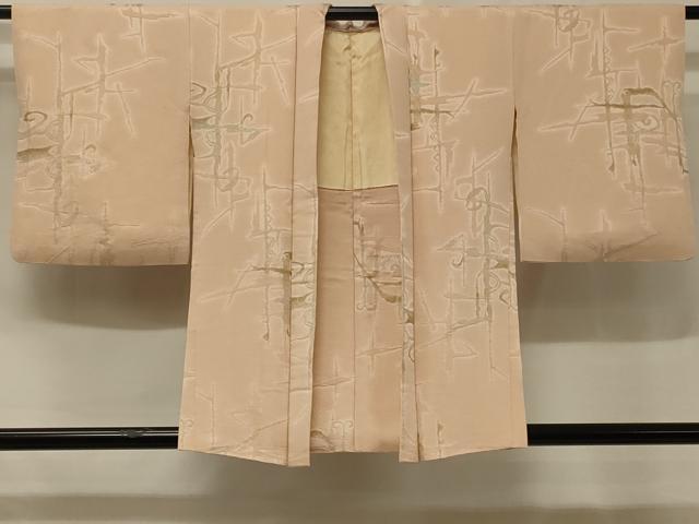 平和屋着物＃羽織　寿光織　幾何学文様　金銀糸　正絹　逸品　CABD1561in
