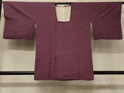 平和屋着物＃道行コート　草花地紋　京紫色　正絹　逸品　CABD1563in
