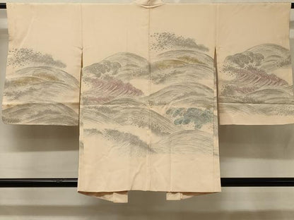 平和屋着物＃羽織　寿光織　立波文　金糸　正絹　逸品　CABD1564in