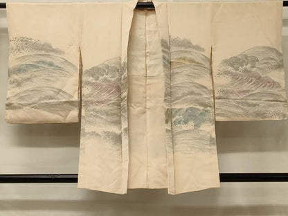平和屋着物＃羽織　寿光織　立波文　金糸　正絹　逸品　CABD1564in