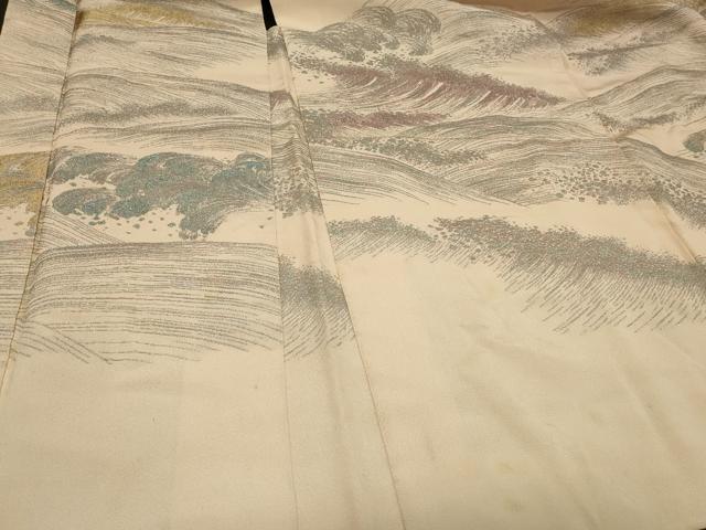 平和屋着物＃羽織　寿光織　立波文　金糸　正絹　逸品　CABD1564in