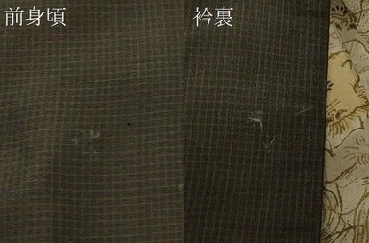 平和屋着物＃男性 本場大島紬 長羽織 格子柄 正絹 逸品 CABD1570in