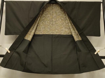 平和屋着物＃男性 本場大島紬 長羽織 格子柄 正絹 逸品 CABD1570in