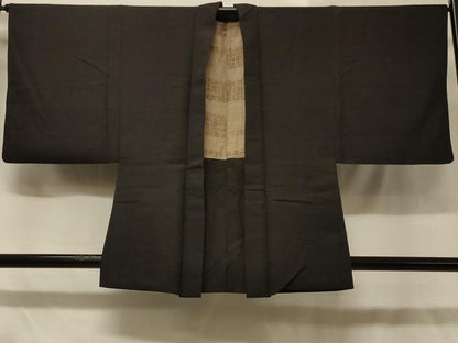 平和屋着物＃男性　羽織　紬地　霞文　正絹　逸品　CABD1574in