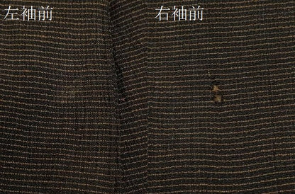 平和屋着物＃男性　長羽織　紬地　黒地　正絹　逸品　CABD1576in