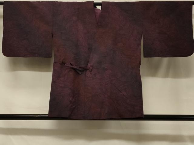 平和屋着物＃道中着　墨流し文様　正絹　逸品　CABD1583in