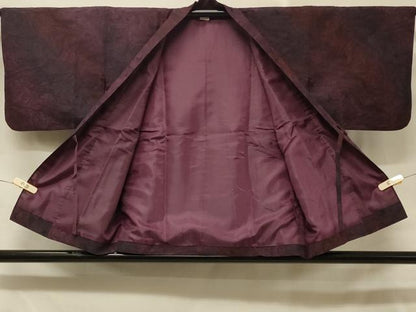 平和屋着物＃道中着　墨流し文様　正絹　逸品　CABD1583in