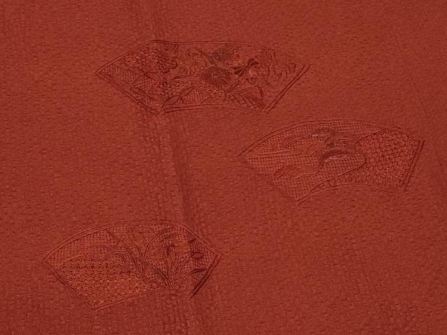 平和屋着物＃中国三大刺繍 スワトウ刺繍 道行コート 地紙草花地紋 金糸 ロング丈 正絹 逸品 CABD1593in
