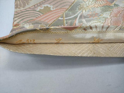平和屋着物◎佐賀錦　六通柄袋帯　花乃舞　金糸　正絹　逸品　CABD1611ha