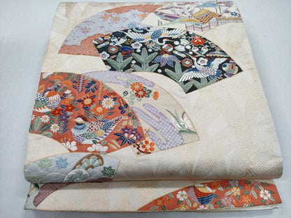 平和屋着物◎六通柄袋帯　唐織　慶長の華　金糸　正絹　逸品　CABD1625ha