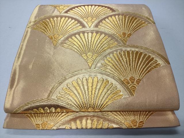 平和屋着物◎六通柄袋帯　松葉青海波　金糸　正絹　逸品　CABD1644ha