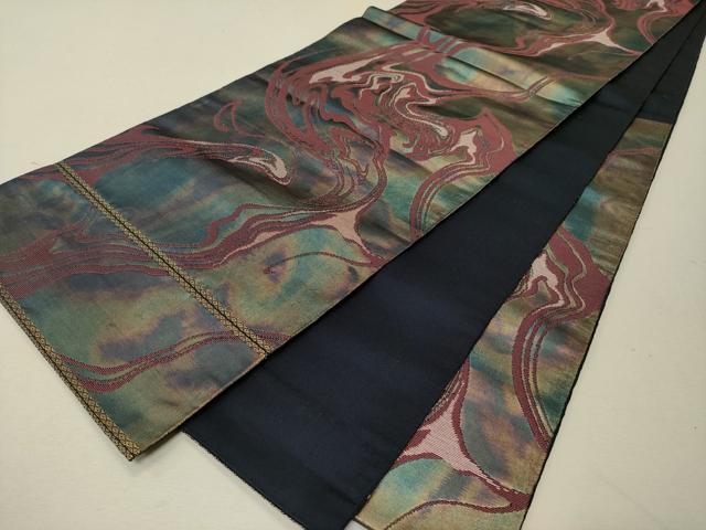 平和屋着物◎六通柄袋帯　抽象文様　正絹　逸品　CABD1648ha