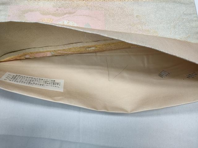 平和屋着物◎西陣　六通柄袋帯　色紙草花文　金銀糸　正絹　逸品　CABD1665ha