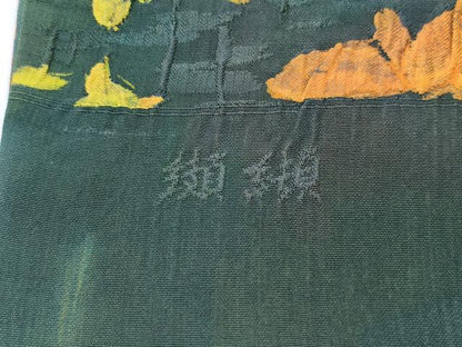 平和屋着物◎全通柄袋帯　纐纈　ふくれ織　更紗花文　正絹　逸品　CABD1681ha