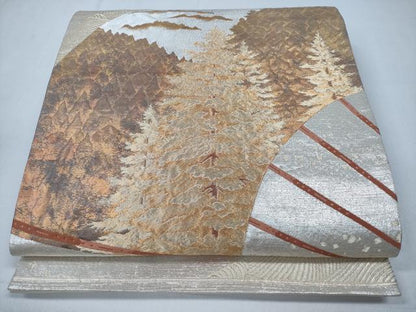 平和屋着物◎六通柄袋帯　山雲水明図　金銀糸　正絹　逸品　CABD1694ha