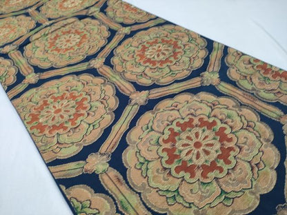 平和屋着物◎六通柄袋帯　亀甲花文　金糸　正絹　逸品　CABD1714ha