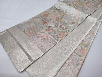 平和屋着物◎佐賀錦　六通柄袋帯　鳳凰花文　正絹　逸品　未使用　CABD1722ha