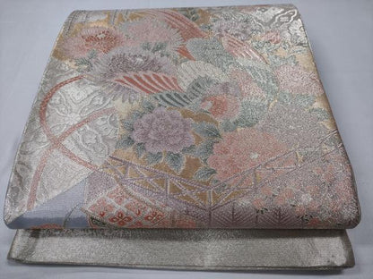 平和屋着物◎佐賀錦　六通柄袋帯　鳳凰花文　正絹　逸品　未使用　CABD1722ha