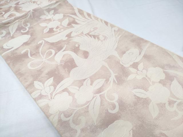 平和屋着物◎六通柄袋帯 鳳凰花唐草文 正絹 逸品 CABD1755ha