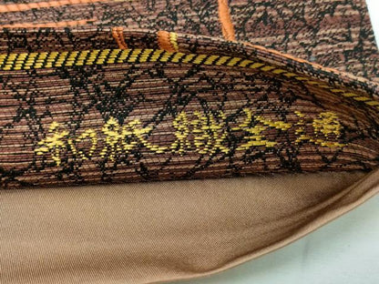 平和屋着物◎全通柄袋帯 和紙織 花尽くし 正絹 逸品 CABD1767ha