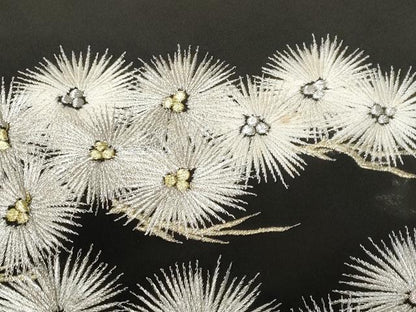 平和屋着物■豪華黒留袖　松葉文　金銀糸　正絹　逸品　CABD1816fb