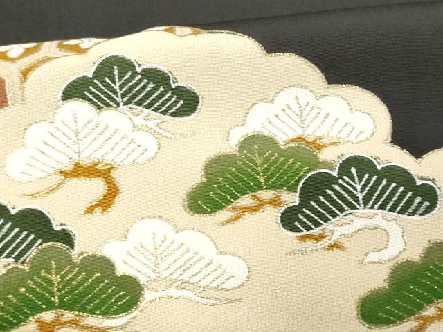 平和屋着物■豪華黒留袖　駒刺繍　尾長鳥花文　金彩　正絹　逸品　CABD1817fb