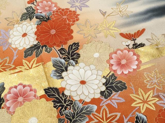 平和屋着物■豪華黒留袖　作家物　籬流水枝花文　正絹　逸品　CABD1819fb