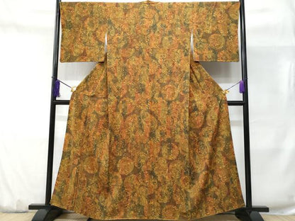 平和屋着物■上質な小紋　草花文　正絹　逸品　CABD1822fb