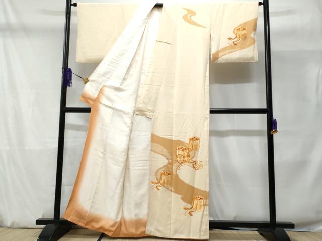 平和屋着物■訪問着 刺繍 流水御所車文 正絹 逸品 CABD1847fb