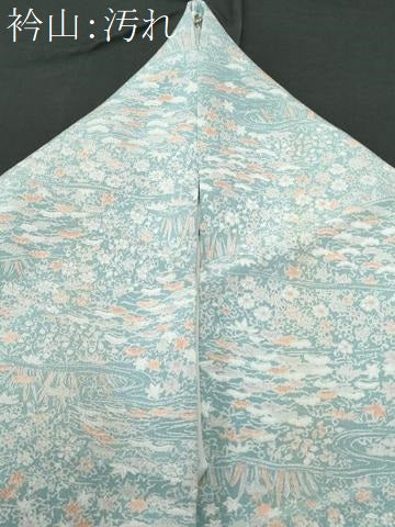 平和屋着物■上質な小紋 流水花文 正絹 逸品 CABD1878fb